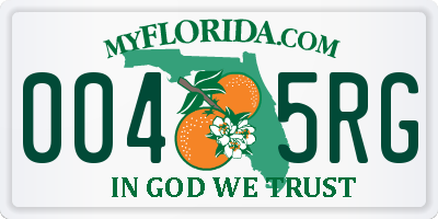 FL license plate 0045RG