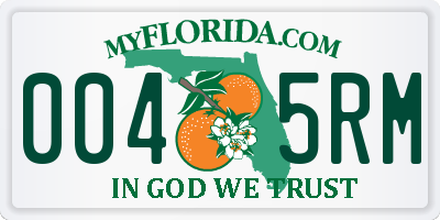 FL license plate 0045RM
