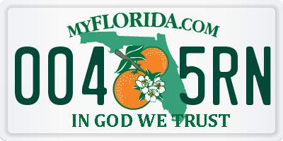 FL license plate 0045RN
