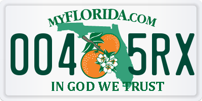 FL license plate 0045RX