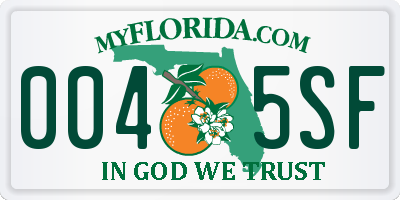 FL license plate 0045SF