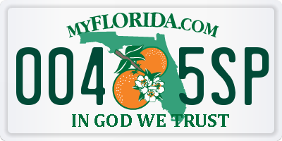 FL license plate 0045SP