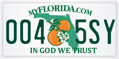 FL license plate 0045SY