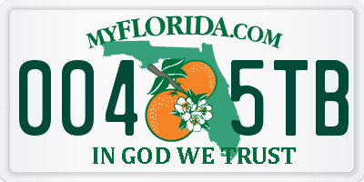 FL license plate 0045TB