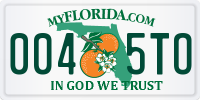 FL license plate 0045TO