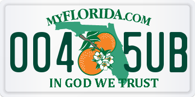 FL license plate 0045UB