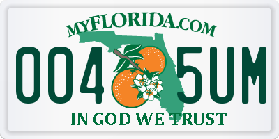 FL license plate 0045UM