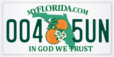 FL license plate 0045UN