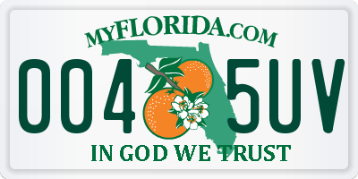 FL license plate 0045UV