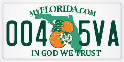 FL license plate 0045VA