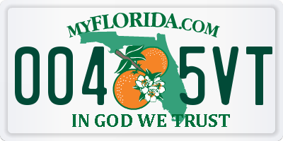 FL license plate 0045VT