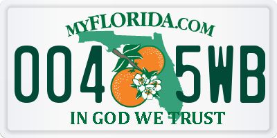 FL license plate 0045WB