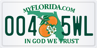 FL license plate 0045WL