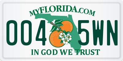 FL license plate 0045WN