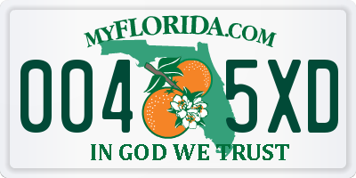 FL license plate 0045XD