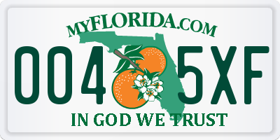 FL license plate 0045XF