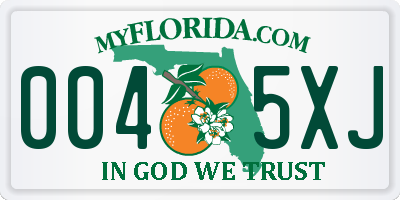 FL license plate 0045XJ