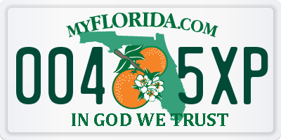 FL license plate 0045XP