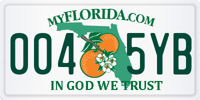 FL license plate 0045YB