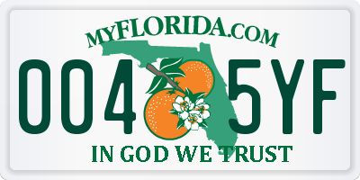 FL license plate 0045YF