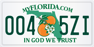 FL license plate 0045ZI