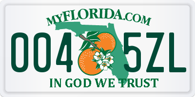 FL license plate 0045ZL