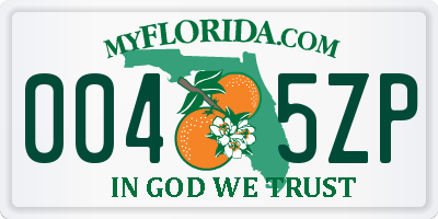 FL license plate 0045ZP