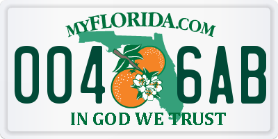 FL license plate 0046AB