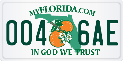 FL license plate 0046AE