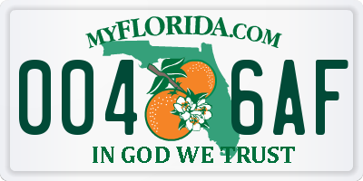 FL license plate 0046AF