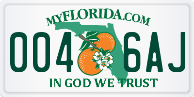 FL license plate 0046AJ