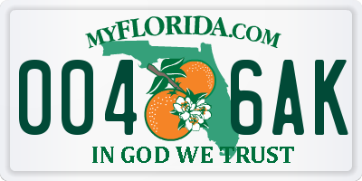 FL license plate 0046AK