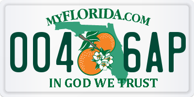FL license plate 0046AP