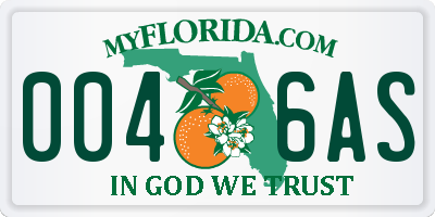 FL license plate 0046AS