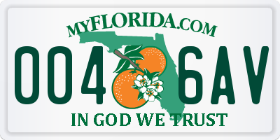 FL license plate 0046AV