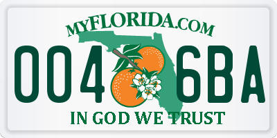 FL license plate 0046BA
