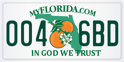 FL license plate 0046BD
