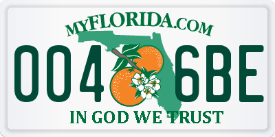 FL license plate 0046BE