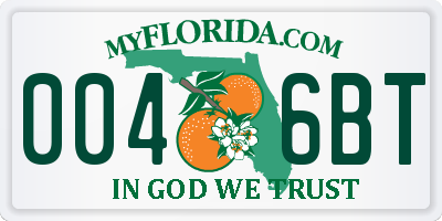 FL license plate 0046BT