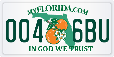 FL license plate 0046BU