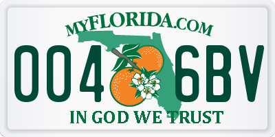 FL license plate 0046BV