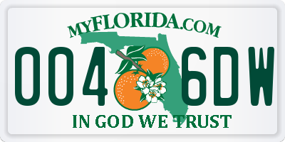 FL license plate 0046DW