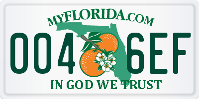 FL license plate 0046EF