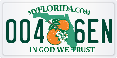 FL license plate 0046EN