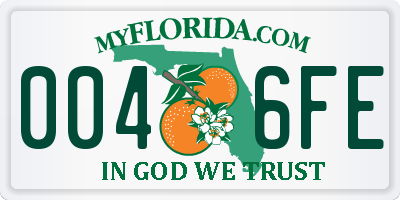 FL license plate 0046FE