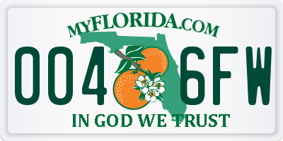 FL license plate 0046FW