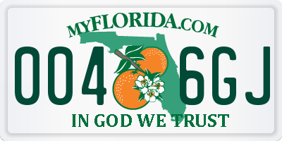 FL license plate 0046GJ