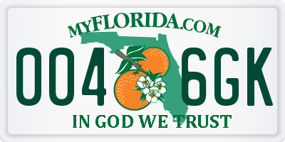 FL license plate 0046GK