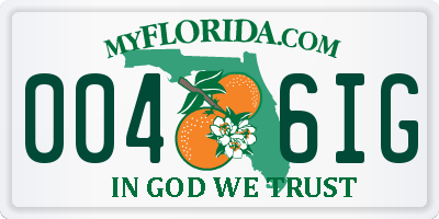 FL license plate 0046IG