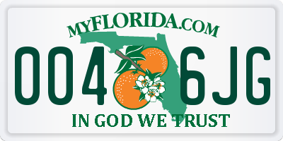 FL license plate 0046JG